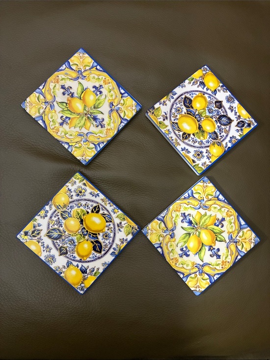 Xiaodi Other - Xiaodi Ceramic Lemon Coaster/Trivet Set of 4
